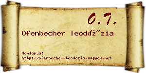 Ofenbecher Teodózia névjegykártya